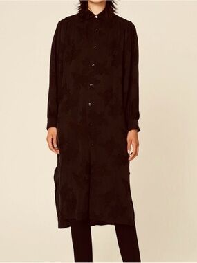 HOPE Stockholm Black Cotton Crisp Classic Button-Down Shirt Dress 38/Medium EUC